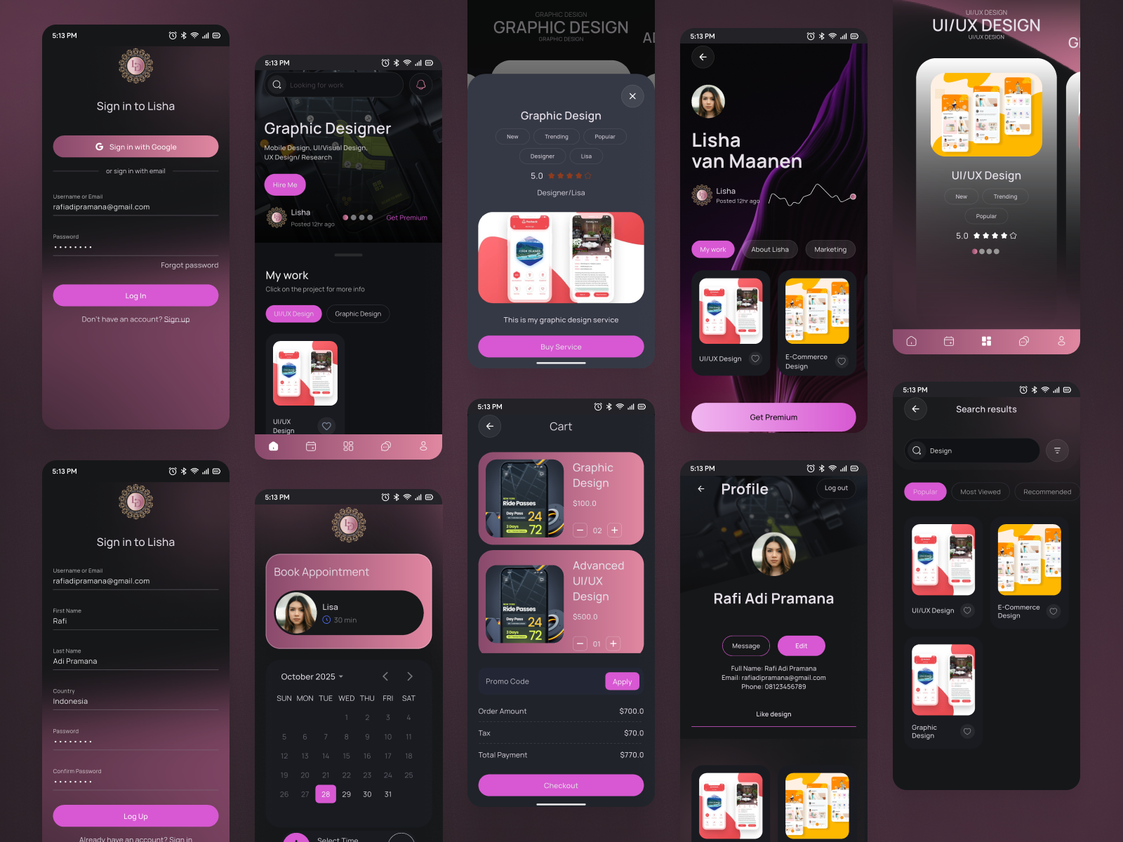 UI/UX Freelancer Mobile App